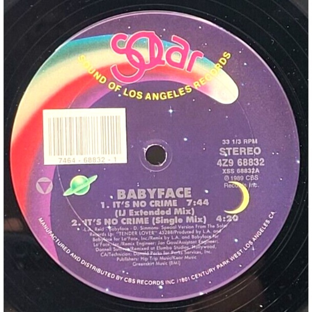 BABYFACE - IT'S NO CRIME - SOUL FUNK SINGLE RECORD SOLAR
